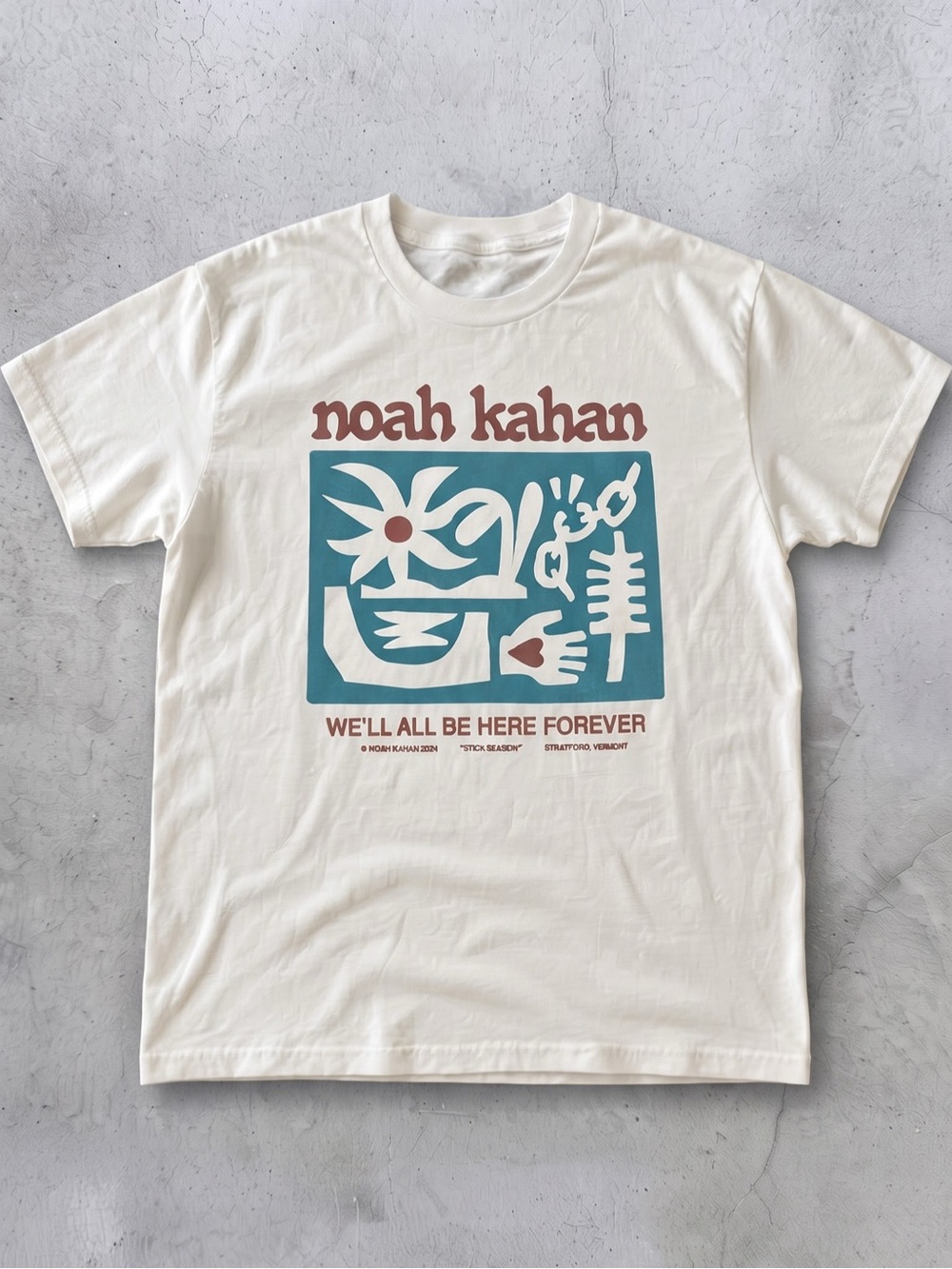 Noah Kahan "We'll All Be Here Forever"
Boston Concert Graphic Tee - White